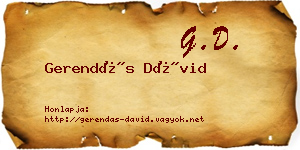 Gerendás Dávid névjegykártya